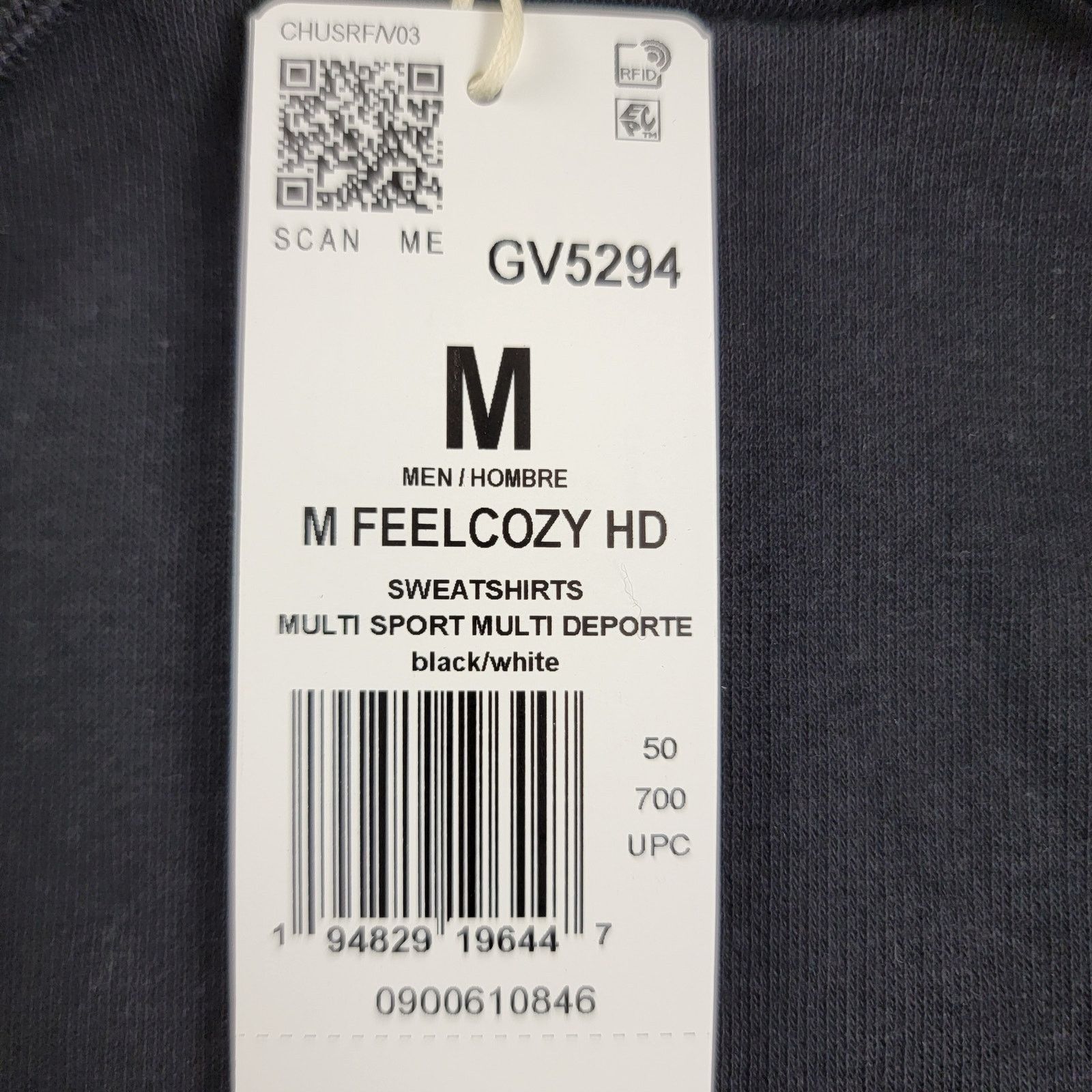 Adidas Adidas Mens Feelcozy Hoodie Black Sz M GV5294 (863-868) Size US M / EU 48-50 / 2 - 4 Thumbnail