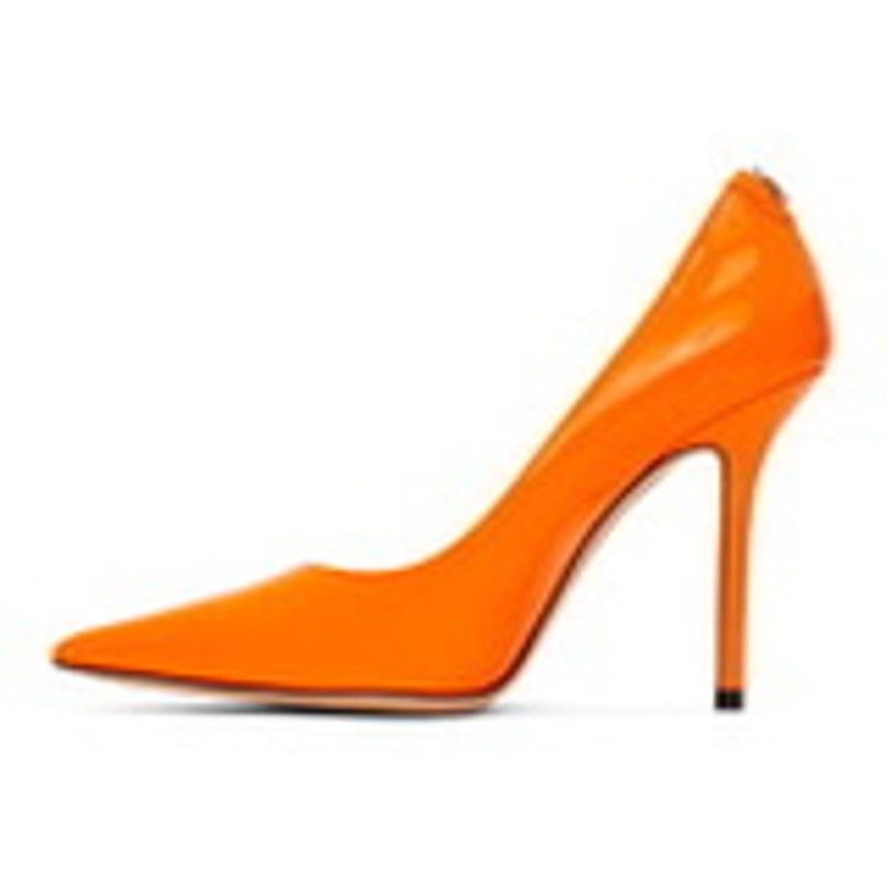 Jimmy Choo Jimmy Choo Love 100 Orange Patent Leather Pumps Size 35.5 EU Size US 5.5 / IT 35.5 - 4 Thumbnail