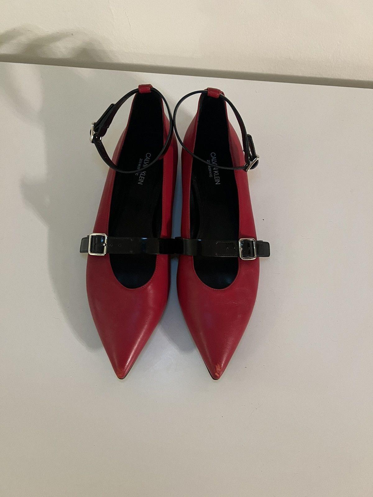 Calvin Klein 205W39NYC CK 205W39NYC Red Black Ballet Flats Grailed