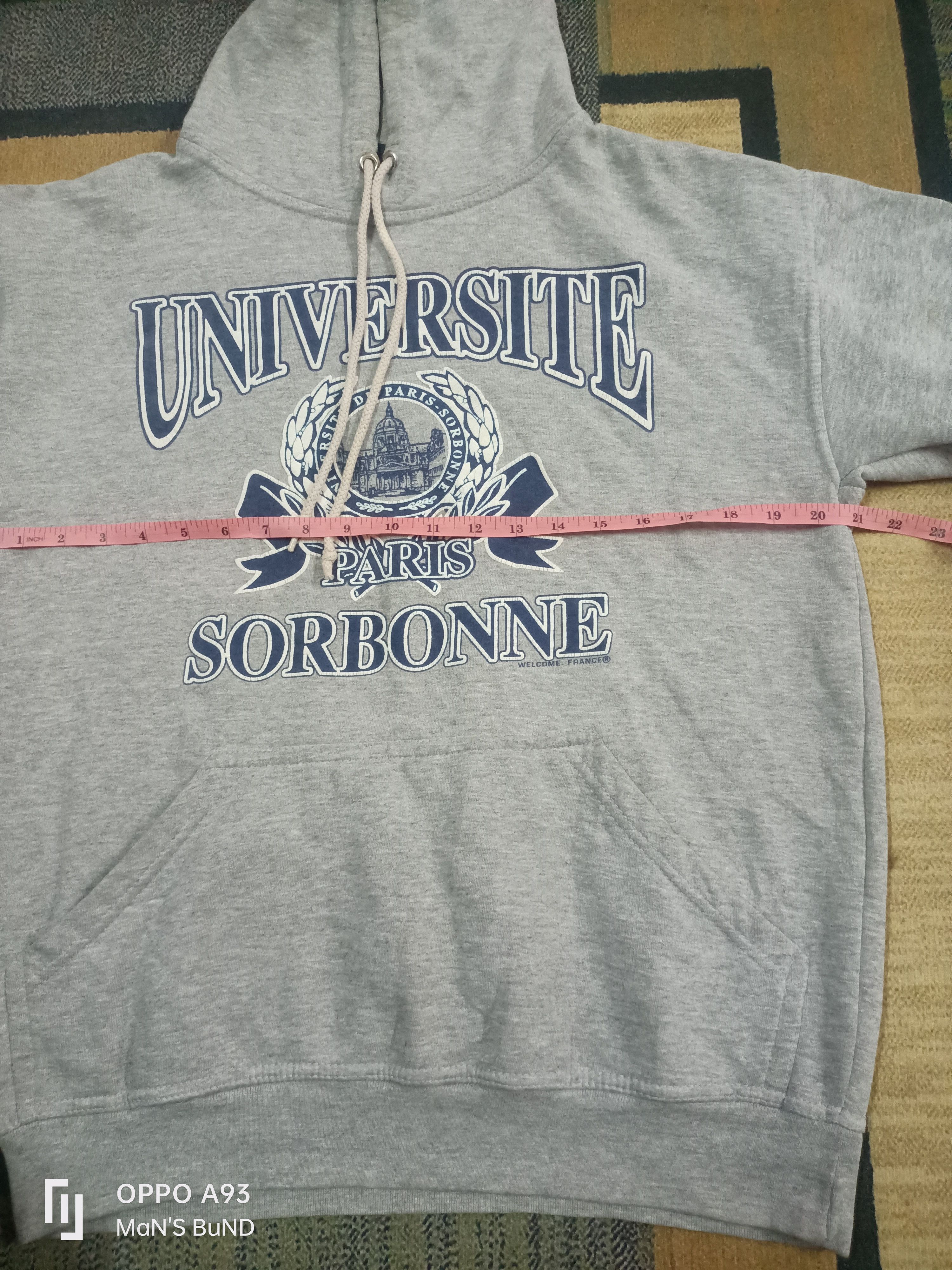 Vintage Universite of Paris Sorbonne France Gray Hoodie Sweatshirt Size US S / EU 44-46 / 1 - 12 Thumbnail