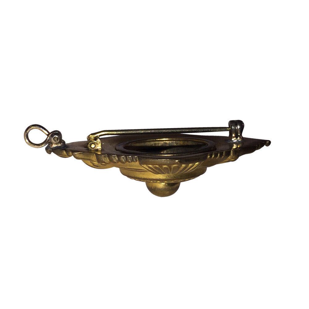 Designer Victorian Etruscan Inspired Brass Pendant Pin Locket Size ONE SIZE - 5 Thumbnail