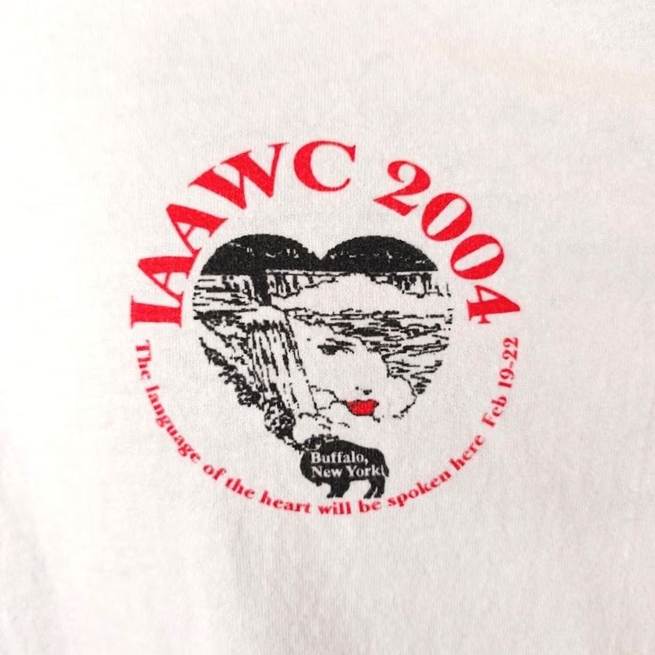 Gildan VINTAGE Gildan T Shirt Mens Size Large White Y2K 2004 IAAWC Alcoholics Anonymous The Language Of The Heart Will Be Spoken Here Womens Girls Mens Size L / US 10 / IT 46 - 3 Thumbnail