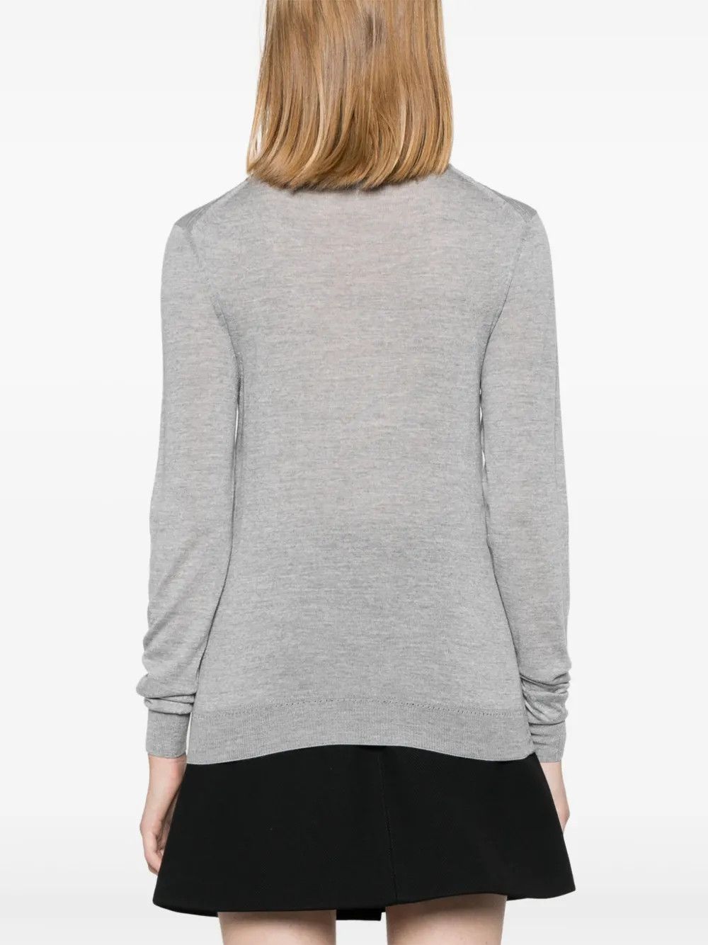 Saint Laurent Paris o1y0126 Turtleneck Sweater in Light Gray Size L / US 10 / IT 46 - 4 Thumbnail
