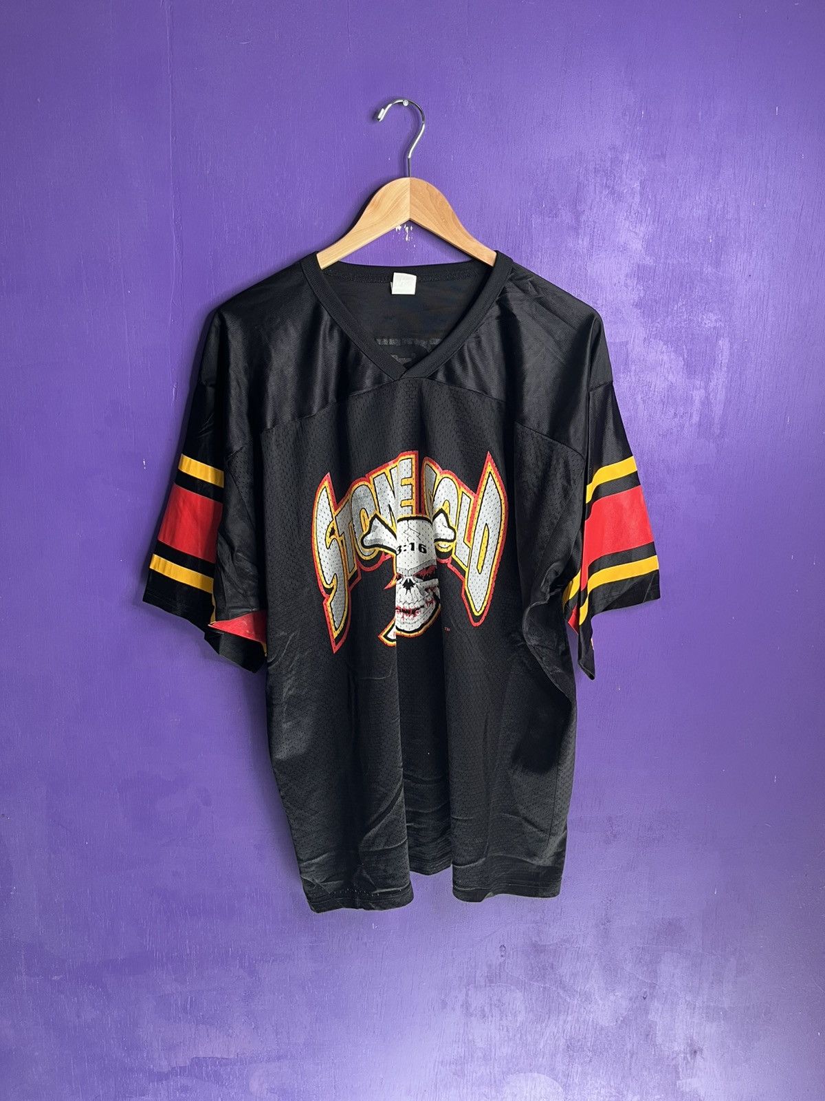 Vintage 90s Stone cold Austin 3:16 crossbones logo jersey