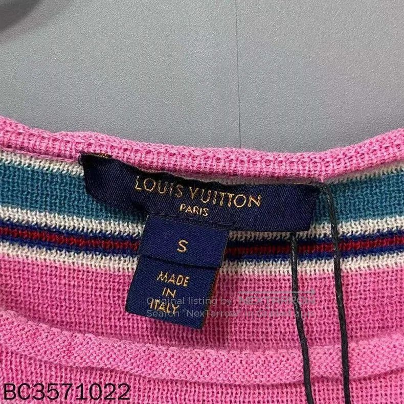 Louis Vuitton Pink Striped Round Neck Knit Top. Size US S / EU 44-46 / 1 - 4 Thumbnail