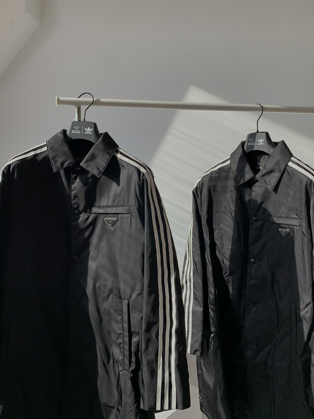 image of 2021 Prada X Adidas Track Coat Jacket Re-Nylon in Black, Men's (Size Large)