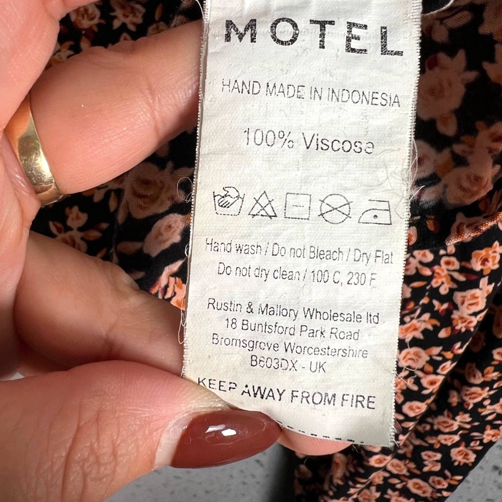 Vintage Motel Shirt Cropped Floral Long Sleeve Black & Orange Womens Medium Size M / US 6-8 / IT 42-44 - 4 Thumbnail