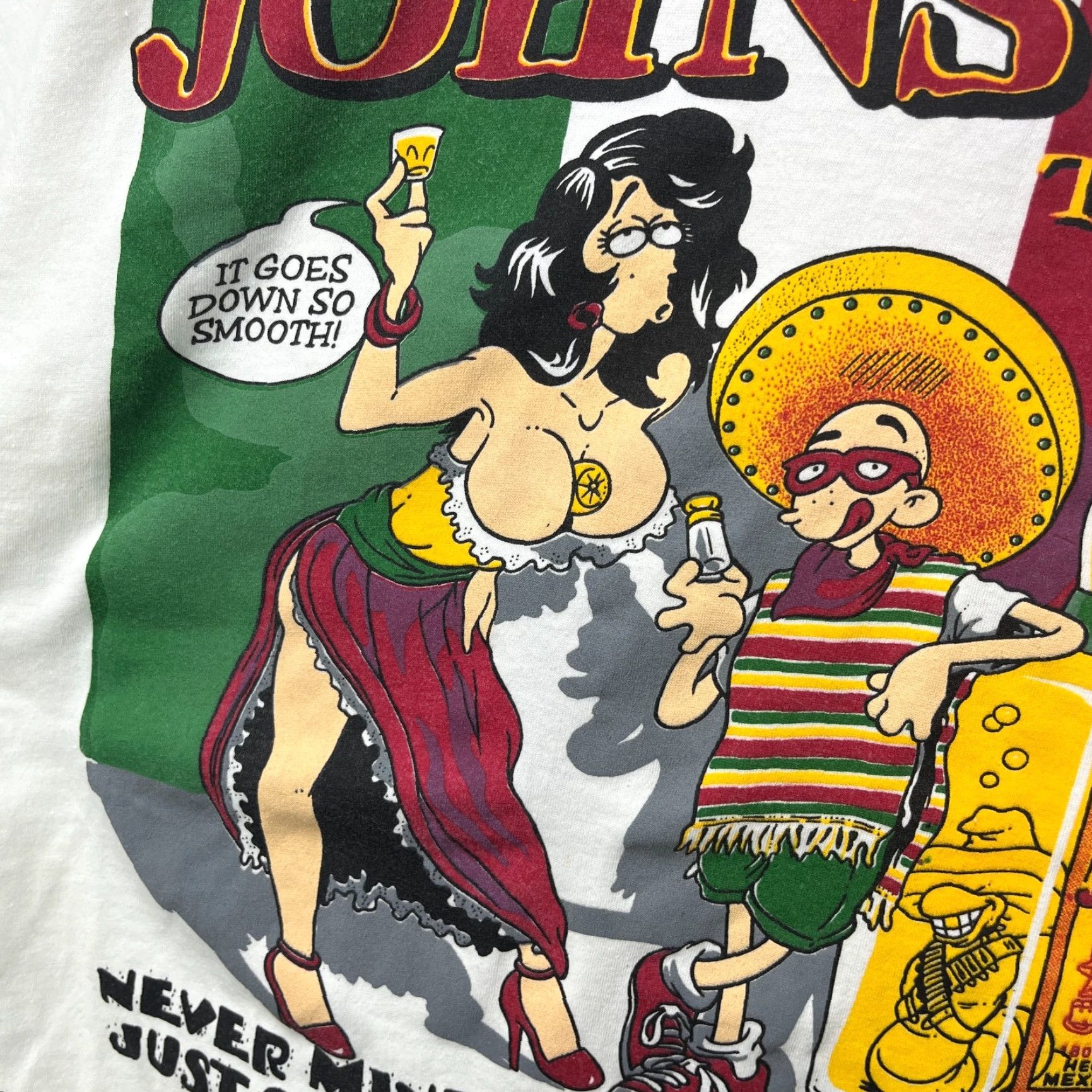 Vintage VINTAGE 90s El Grande Johnson Mexico Tequila Souvenir T-shirt Large Funny Sex Shirt Mens L White Size US L / EU 52-54 / 3 - 7 Thumbnail