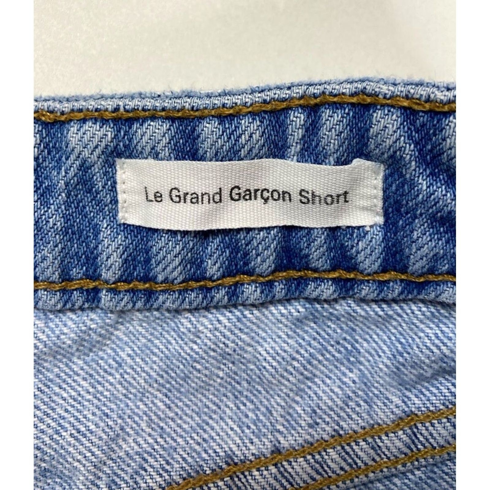 Frame VINTAGE FRAME Le Grand Garcon Denim Jean Shorts Women Size 24 Blue Distressed LGGJSR207 Size 42" / US 20 - 4 Thumbnail