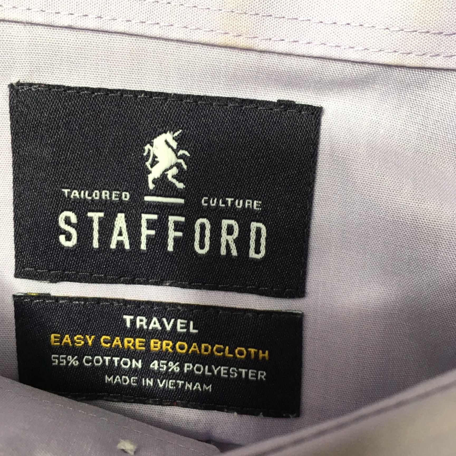 Stafford Stafford Shirt Mens Easy Care Travel Broadcloth Lavender 17.5 34/35 Color Purple Regular Size 17.5 Mens Shirt Size US XXL / EU 58 / 5 - 2 Thumbnail