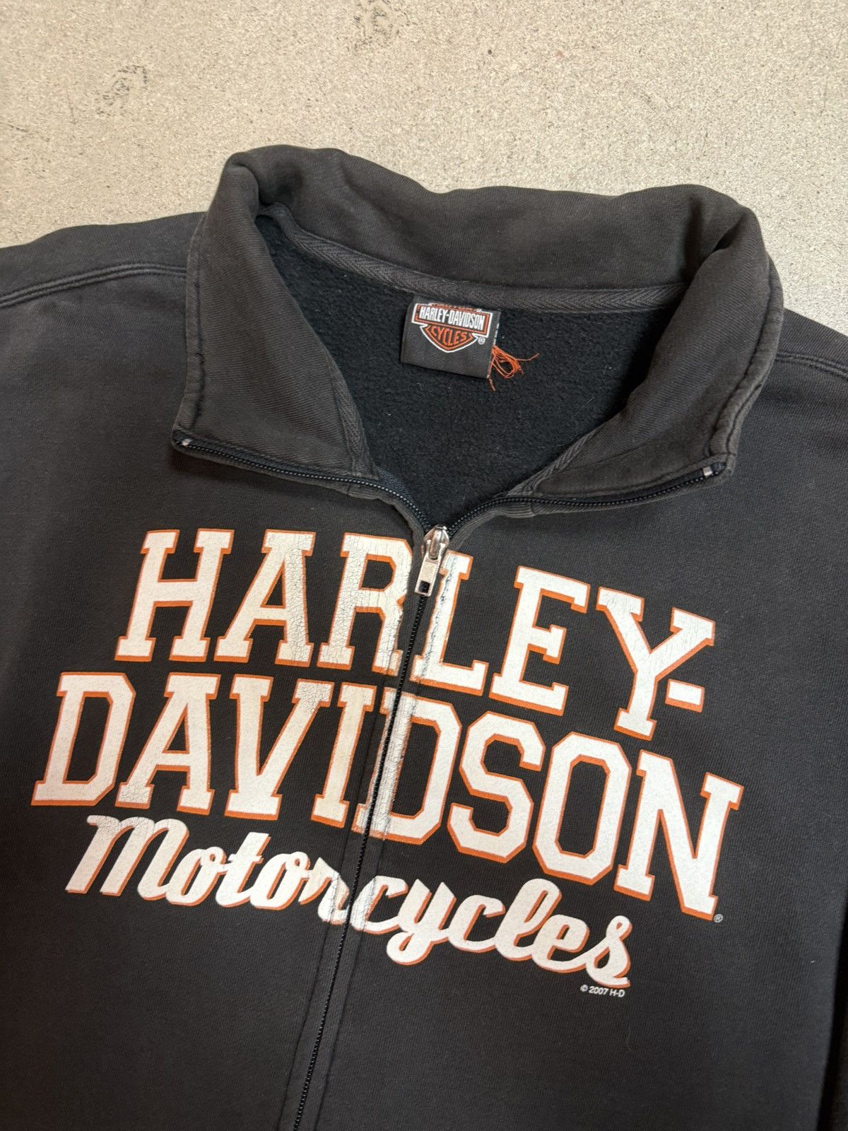 Harley Davidson Vintage Y2K Harley Davidson Faded Black Flame Zip Sweatshirt Size US L / EU 52-54 / 3 - 2 Thumbnail