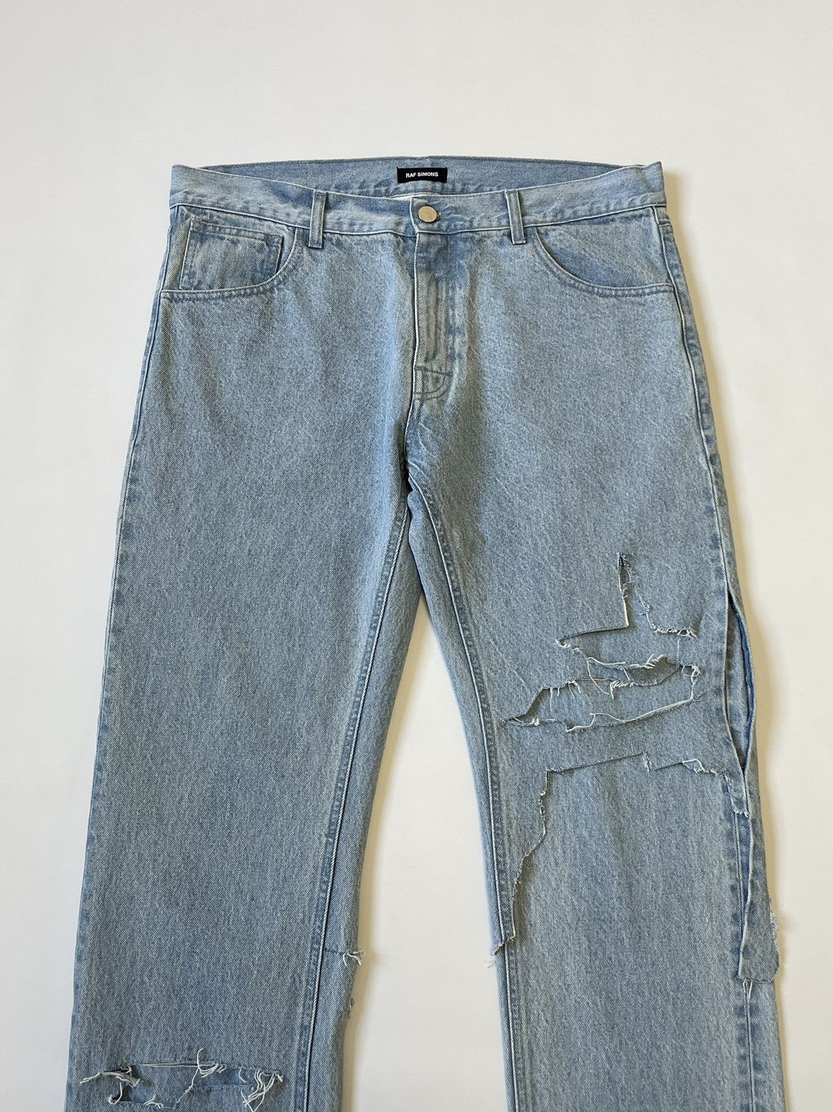 Raf Simons S/S 20 Destroyed Double Layer Jeans Size US 34 / EU 50 - 3 Thumbnail