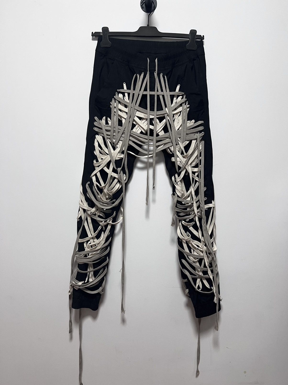 Rick Owens Rick Owens black/pearl megalace pants | Grailed