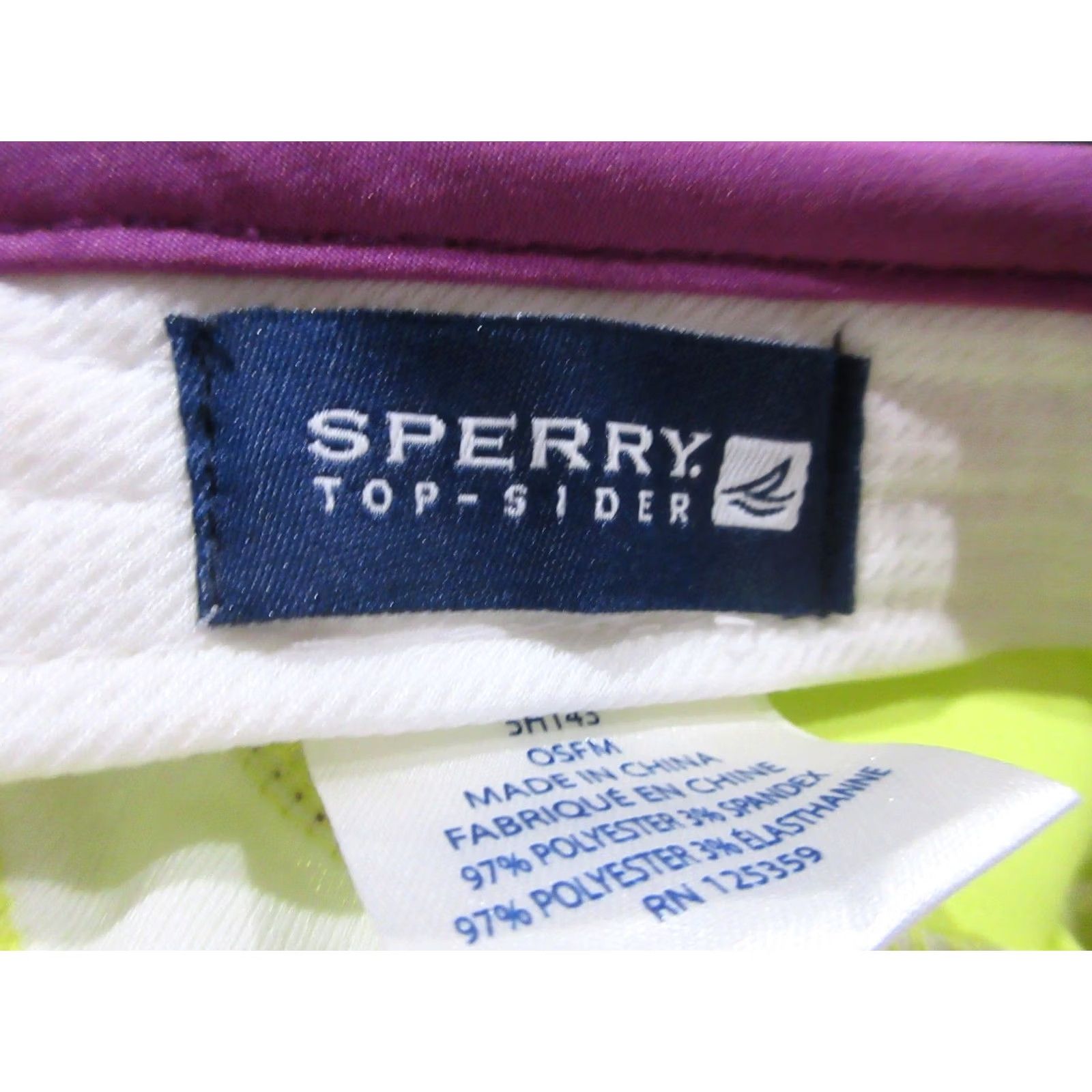 Sperry Sperry Hat Cap Yellow Purple Logo Lightweight Panel Adjustable Mens Size ONE SIZE - 8 Thumbnail