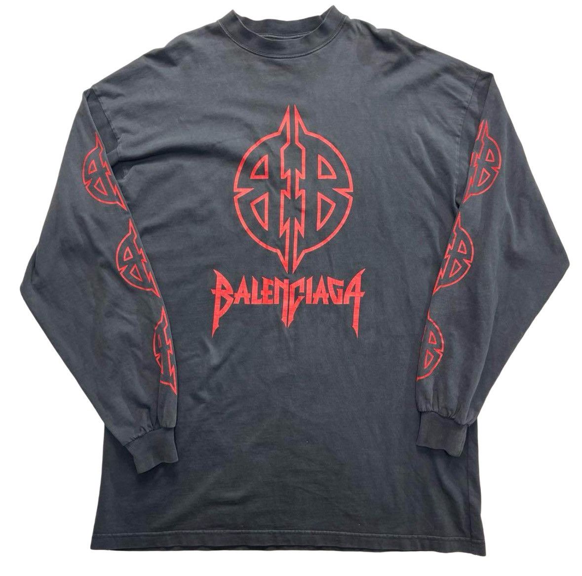 BALENCIAGA メタル ロンT Balenciaga Men's Heavy Metal Long Sleeve T Shirt Oversized