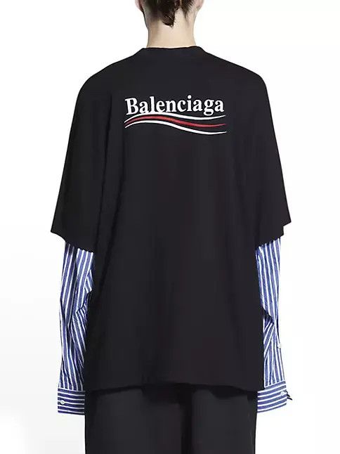 Balenciaga o1bcso1str0625 Political Campaign Layered T-Shirt Multicolor Size US XL / EU 56 / 4 - 6 Thumbnail