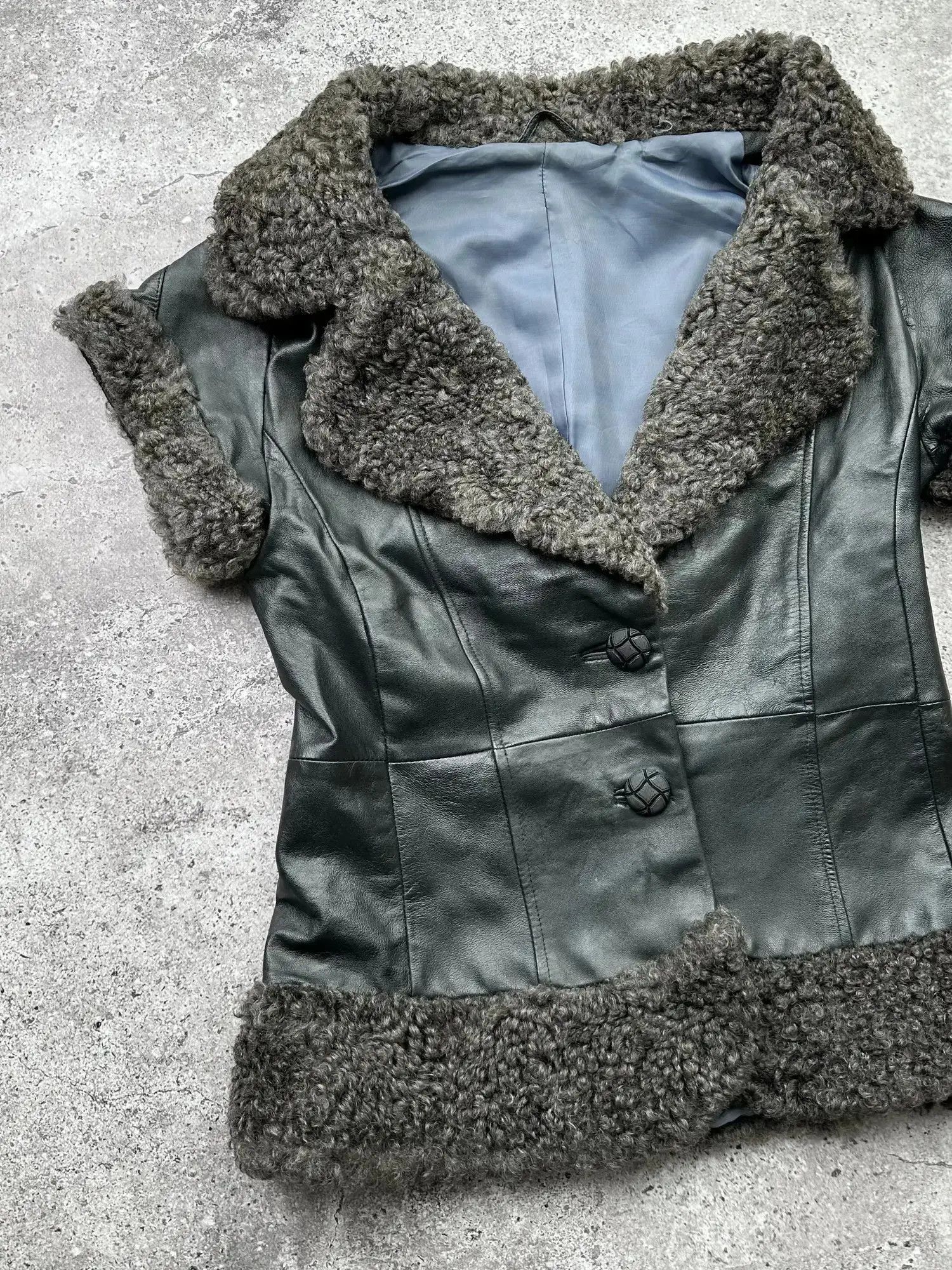 Genuine Leather Vintage Real Sheepskin/Leather Vest C95(V73) Size M / US 6-8 / IT 42-44 - 2 Thumbnail