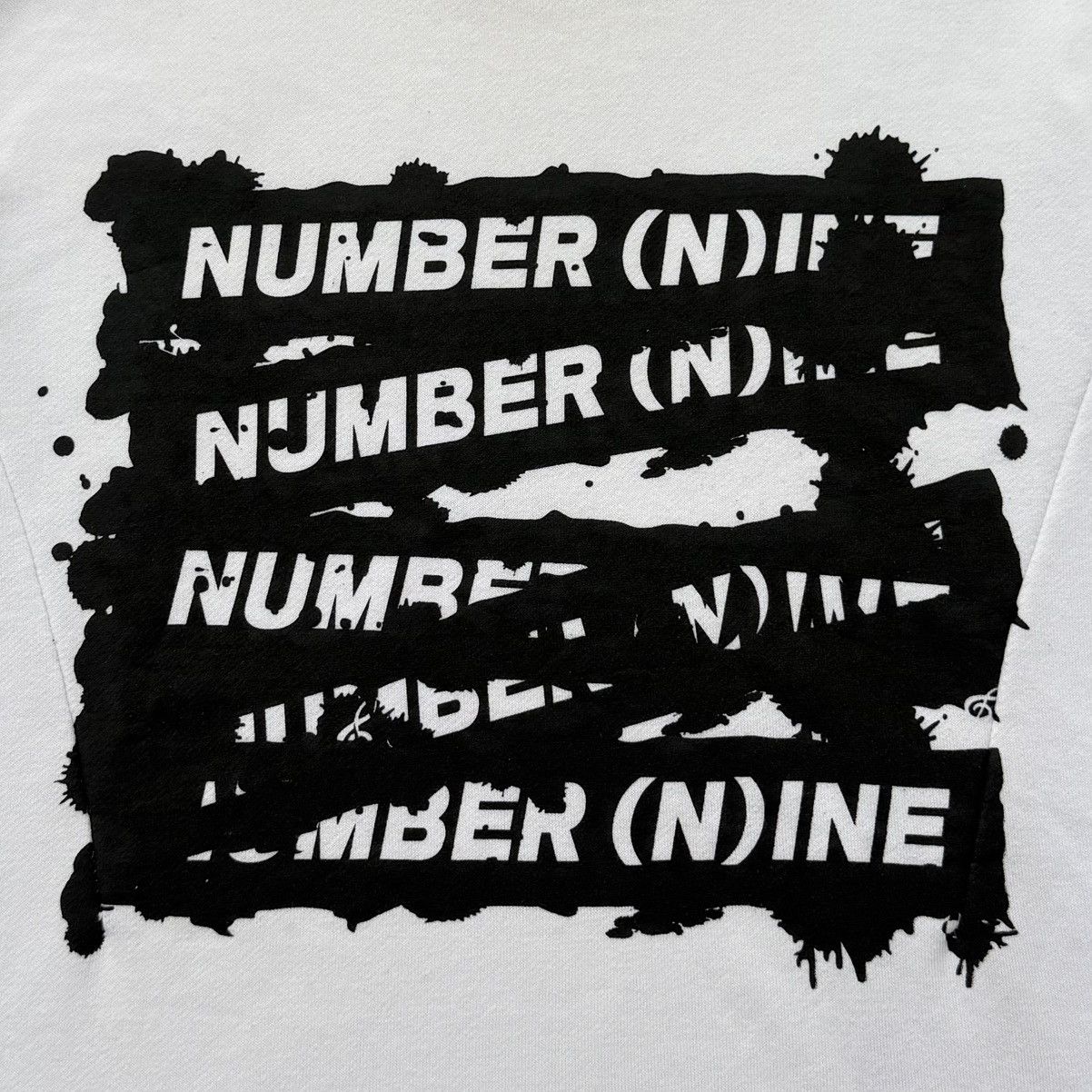 Number (N)ine NUMBER (N)INE Denim Spellout White Crewneck Size US S / EU 44-46 / 1 - 4 Thumbnail