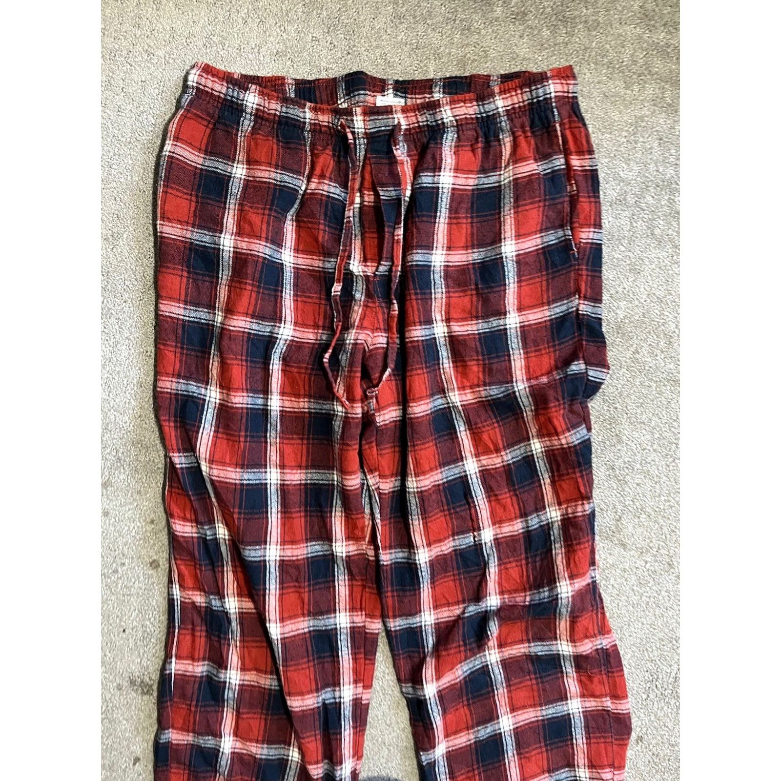 Croft & Barrow Croft & Barrow Mens Lounge Pants Plaid Red L Distress Size L Size US 33 - 2 Thumbnail