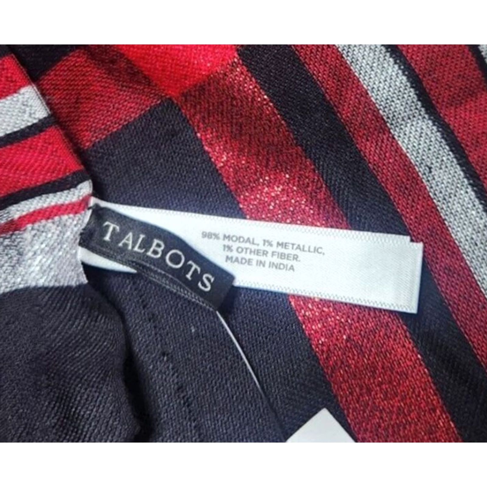 Talbots Talbots Scarf Plaid 75" x 29" Modal Knit Rectangle Multicolor Women Adults? (remove unclear) Size ONE SIZE - 2 Thumbnail