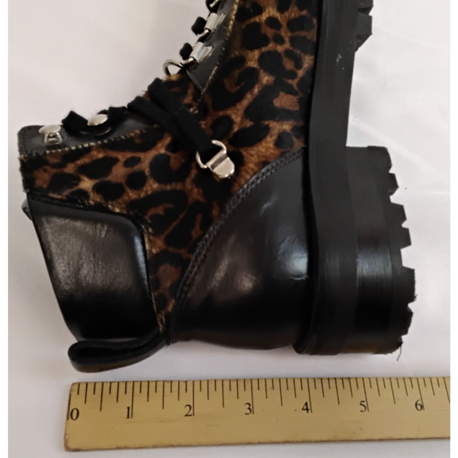 Allsaints All Saints Lia Leopard Combat Boots Women's 37 Calf Hair Size US 6.5 / IT 36.5 - 13 Thumbnail