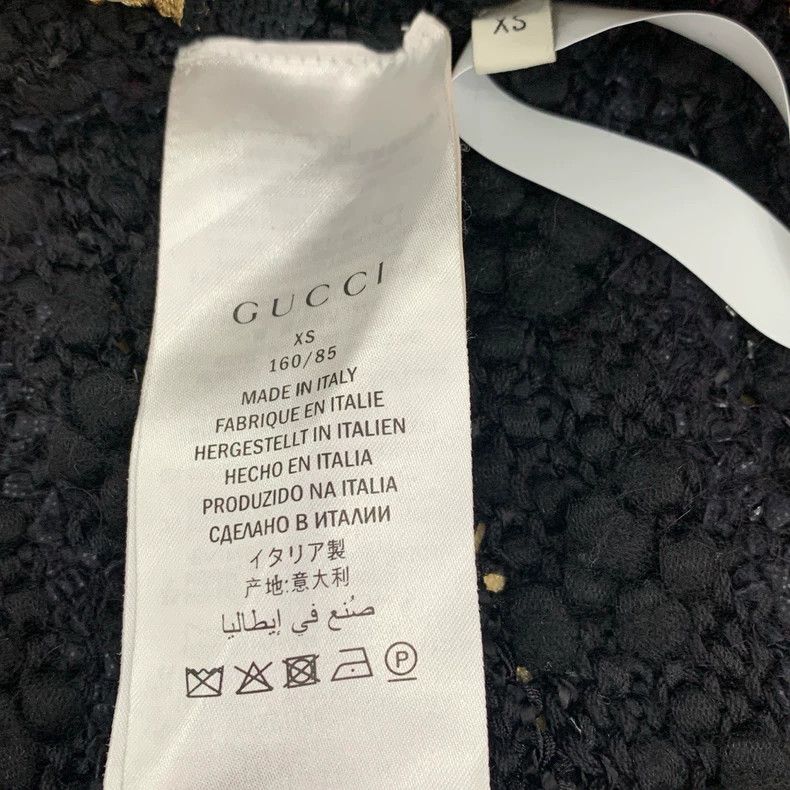 Gucci Gucci Striped tweed black nylon blended knitted cardigan ja Size US XS / EU 42 / 0 - 7 Thumbnail