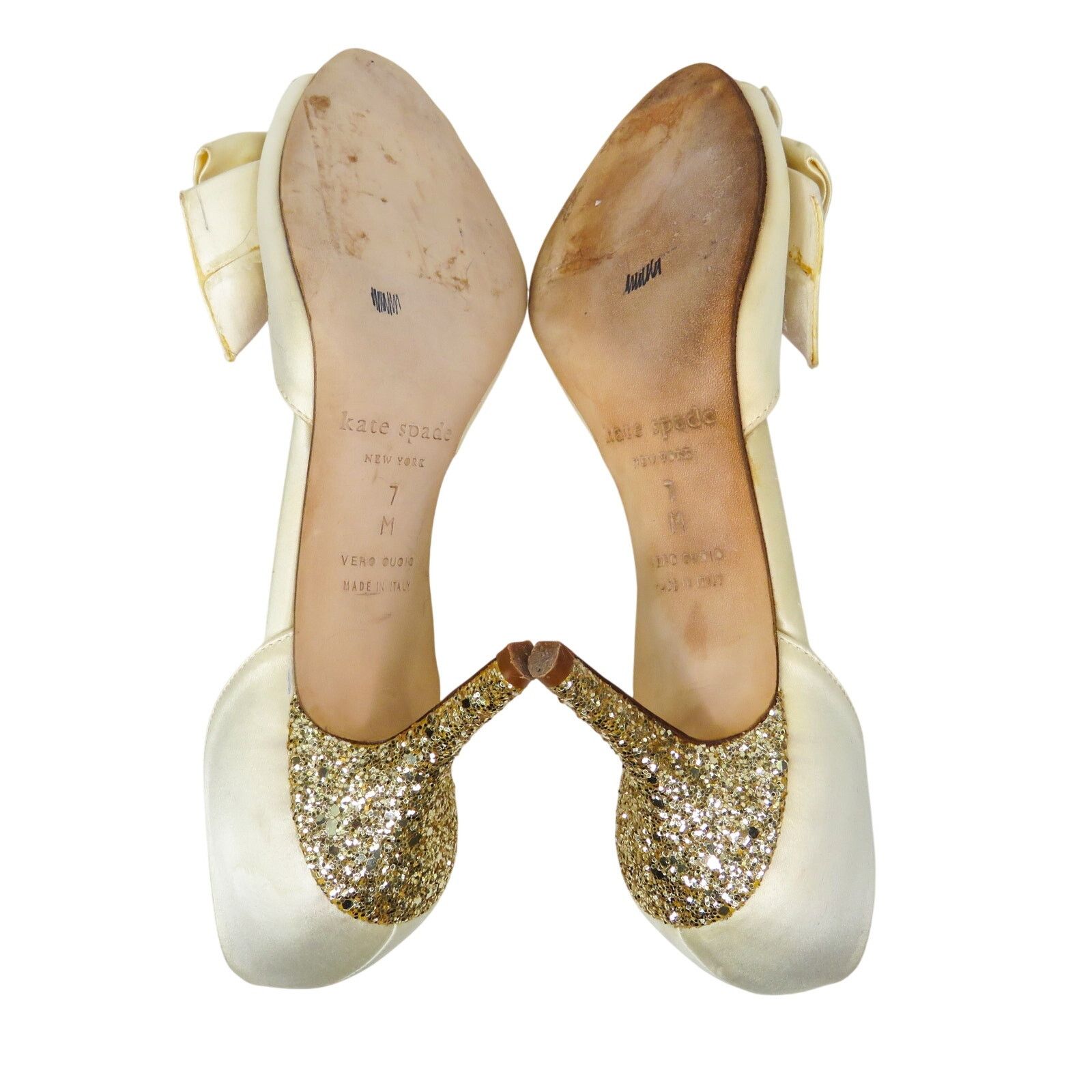 Kate Spade Kate Spade Sala D'Orsay Pump Heels Ivory Satin Glitter 7 Size US 7 / IT 37 - 12 Thumbnail