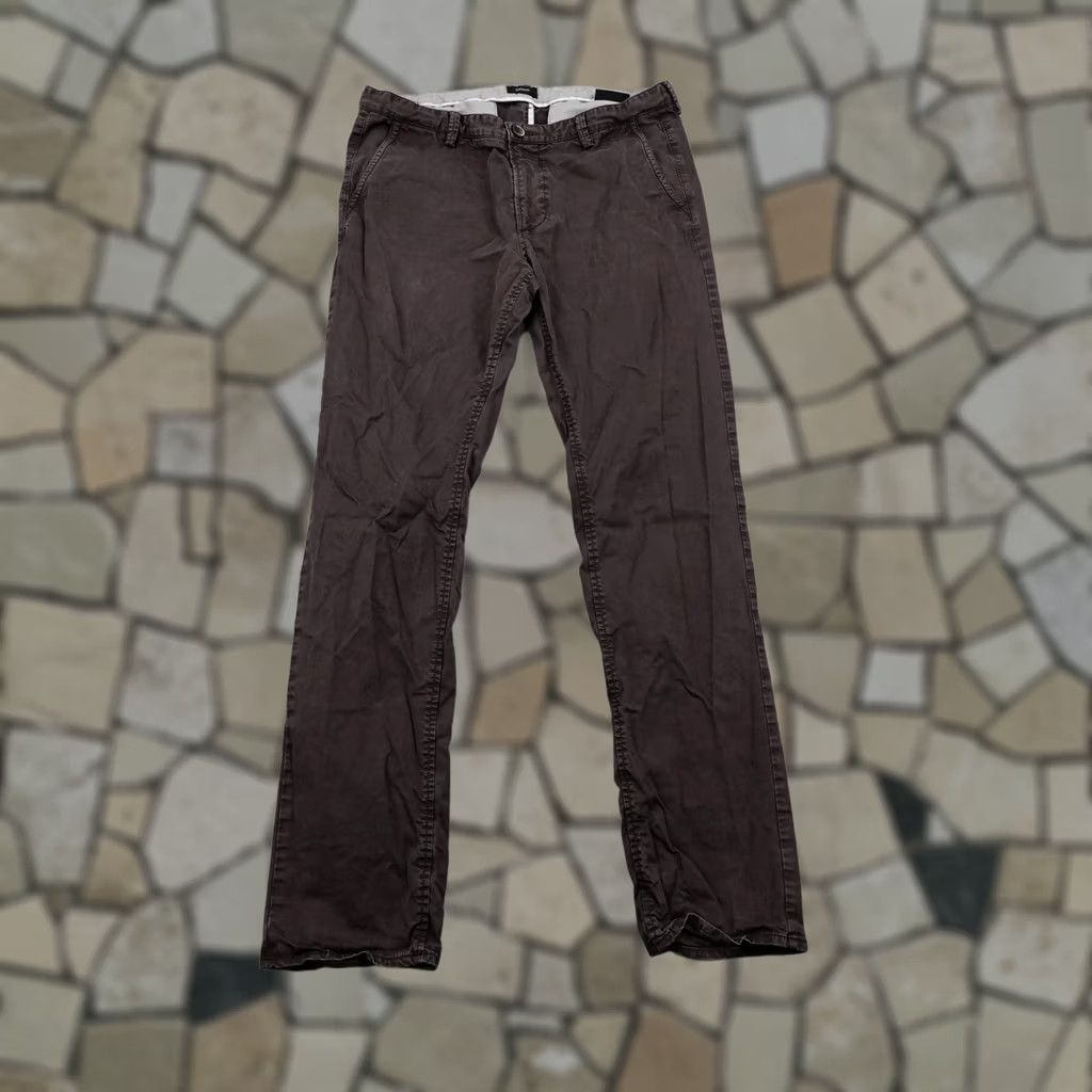 Hugo Boss Hugo Boss Mens 34R Brown Chino Slim Straight Twill Trousers Cotton Commute Pants Size US 34 / EU 50 - 1 Thumbnail