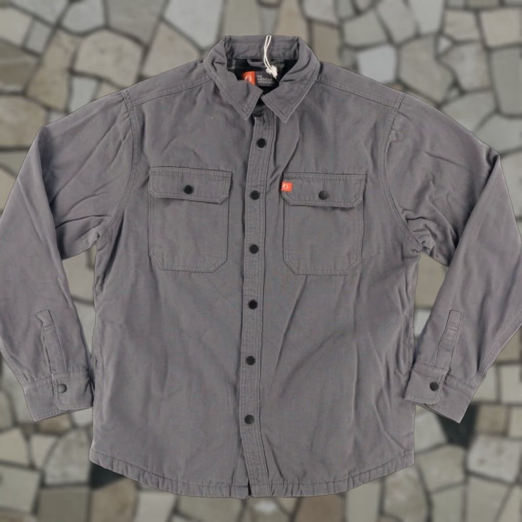 Vintage The American Outdoorsman Fleece Lined Jac Shirt Jacket Gray Men's M Size US M / EU 48-50 / 2 - 1 Thumbnail