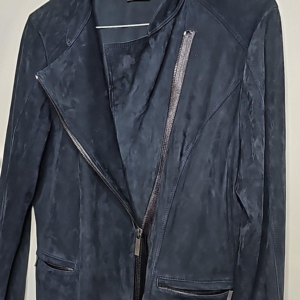 Elie Tahari Elie Tahari blue 100% lamb suede zipper warm jacket Medium Size M / US 6-8 / IT 42-44 - 6 Thumbnail