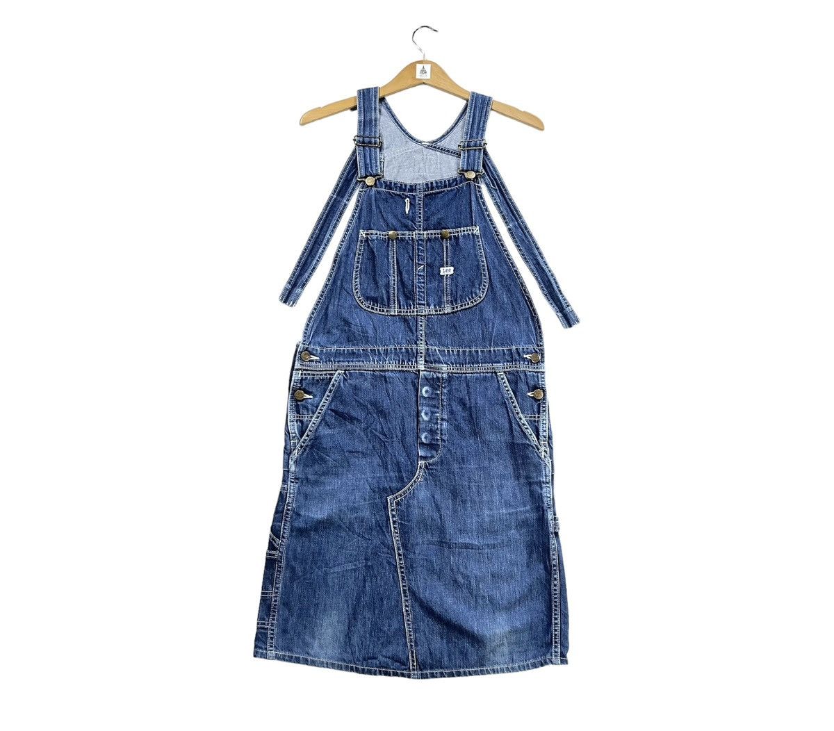 Lee × Vintage Rare! Vintage Lee Union Made Denim Patina Overall Skirt Size M / US 6-8 / IT 42-44 - 1 Thumbnail