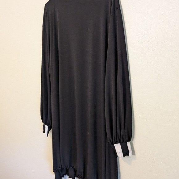 Other Vintage 2X Black Tunic Dress Lettuce Hem Artsy Goth Hallowee Size XXL / US 16-18 / IT 52-54 - 4 Thumbnail