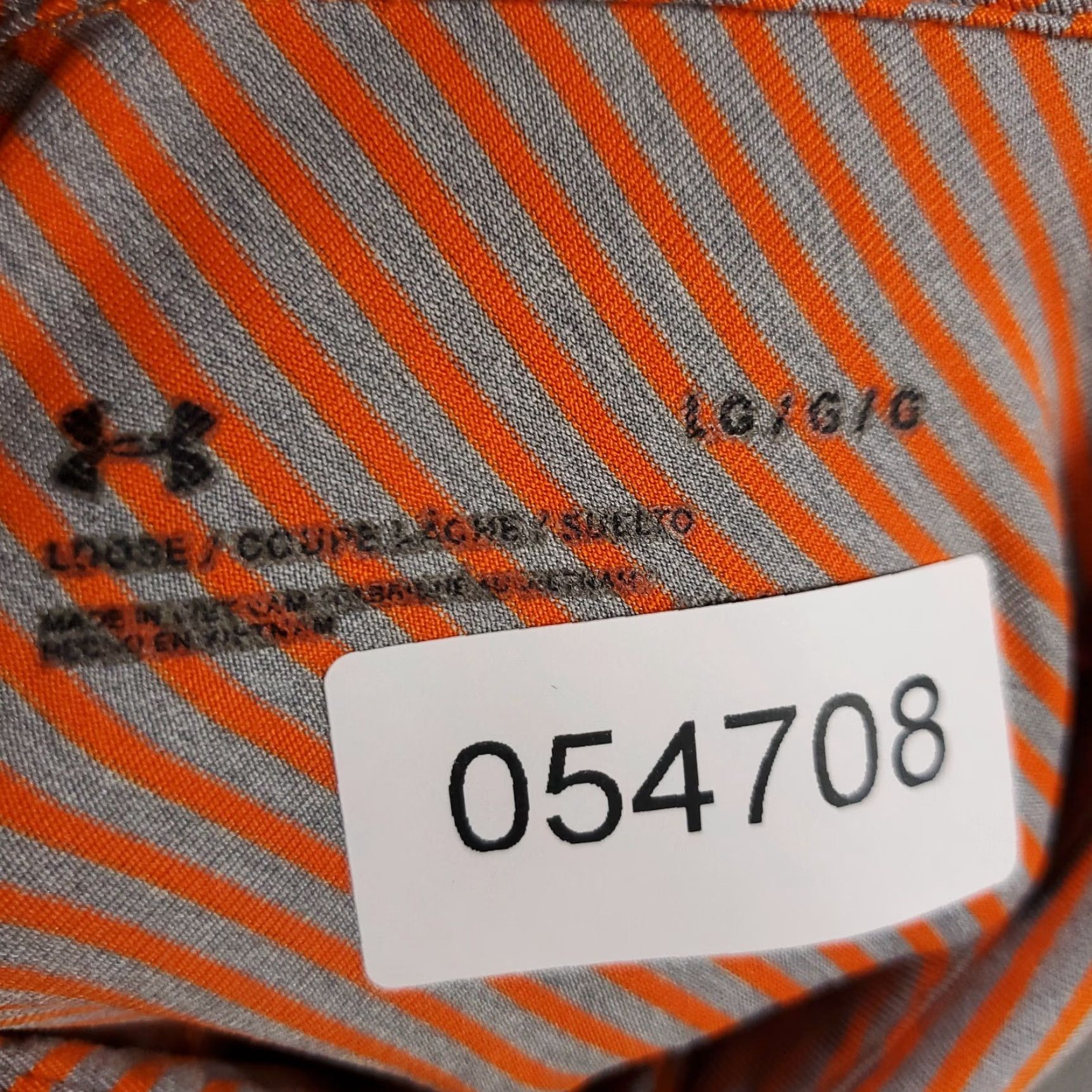 Under Armour Under Armour Polo Shirt Mens L Orange Gray Striped Short Sleeve Collared Button Logo Casual Size US L / EU 52-54 / 3 - 7 Thumbnail