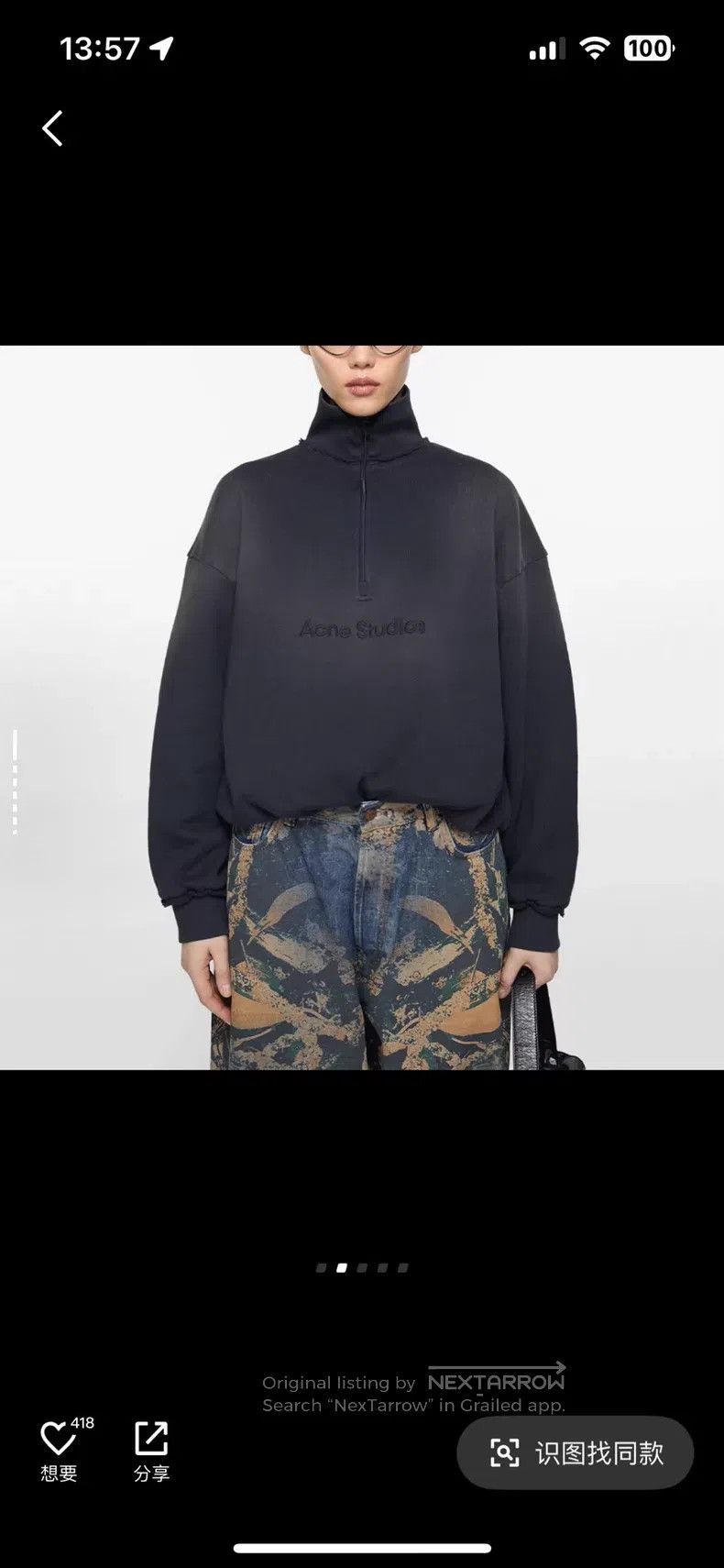 Acne Studios Acne Studios Distressed women's hoodie, cropped style Size S / US 4 / IT 40 - 4 Thumbnail