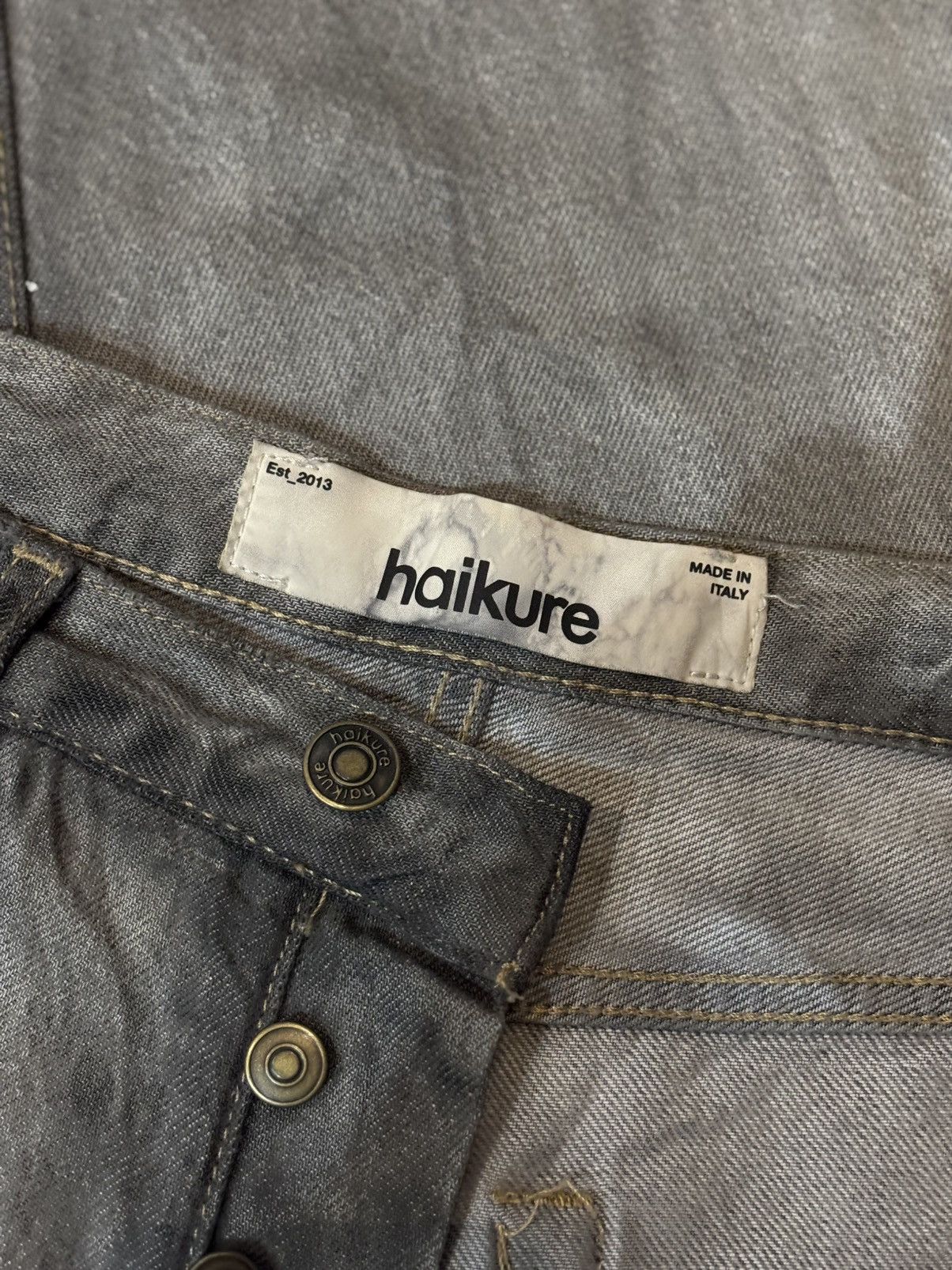 Haikure Haikure California 1951 Old Black Denim Epoch 2 Jeans Size US 33 - 12 Thumbnail