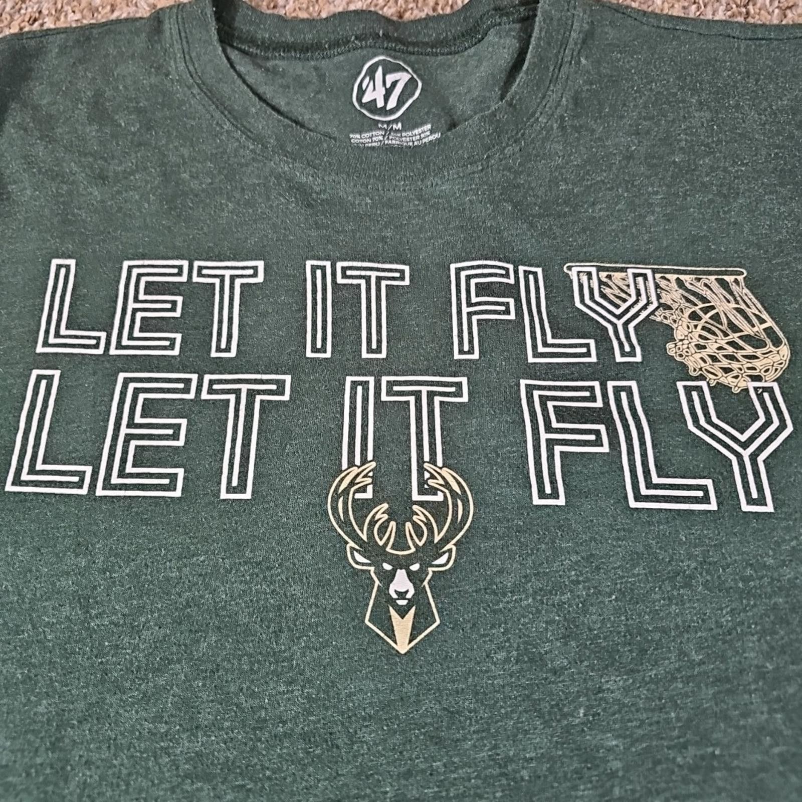 47 Milwaukee Bucks TSHIRT (Medium) "Let it Fly" GREEN '47 Size US M / EU 48-50 / 2 - 3 Thumbnail