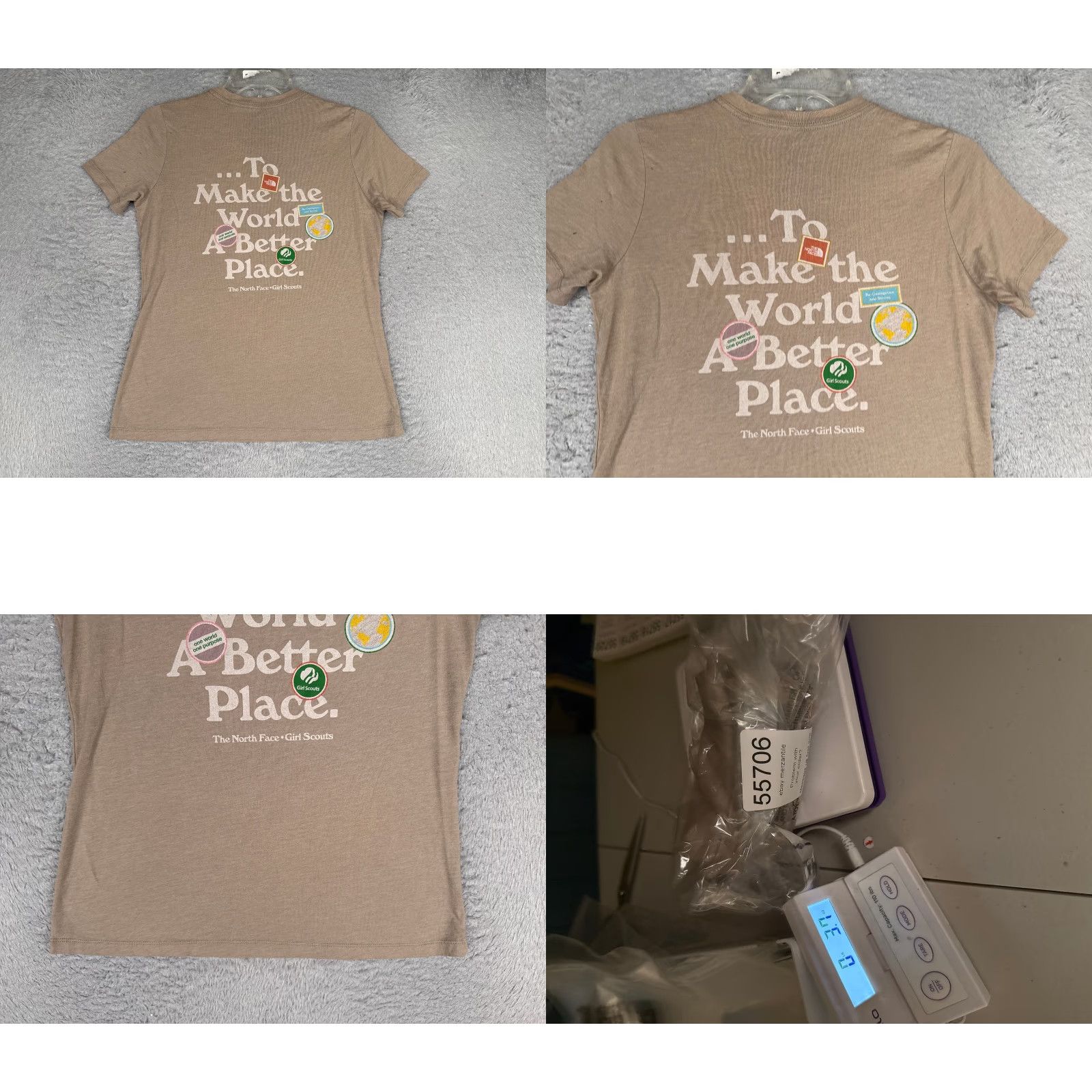 The North Face The North Face Shirt Women S Beige Short Sleeve Cotton Blend Tee Casual Readers Note: Bleach spots, holes, print cracking Size S / US 4 / IT 40 - 9 Thumbnail