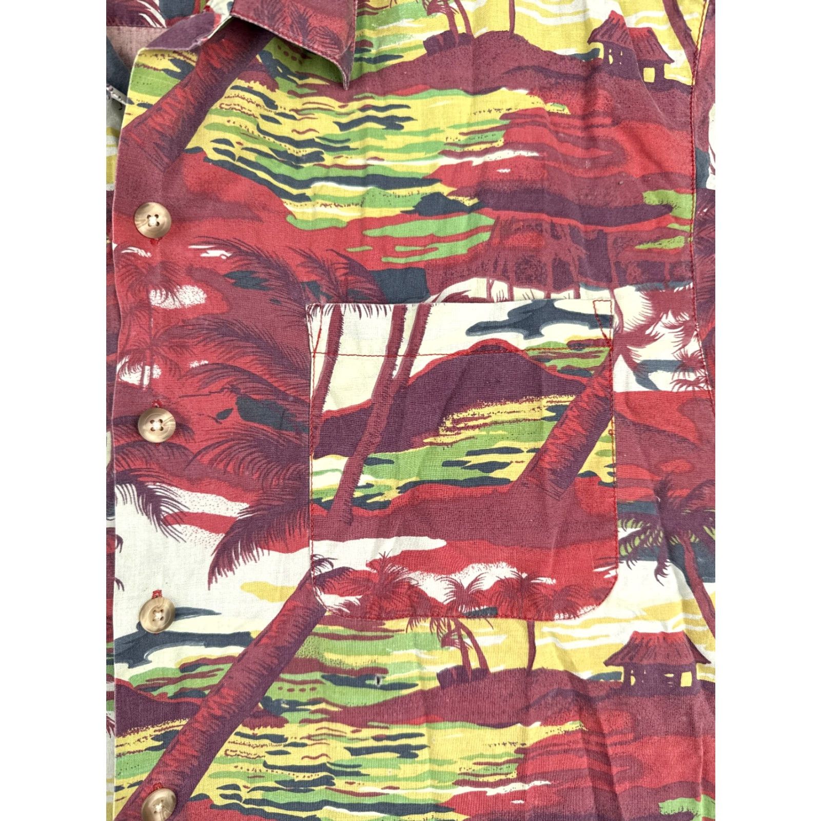 Tommy Bahama Tommy Bahama Shirt Men L Red Palm Hut Button Rayon Blend Short Sleeve Size US L / EU 52-54 / 3 - 6 Thumbnail