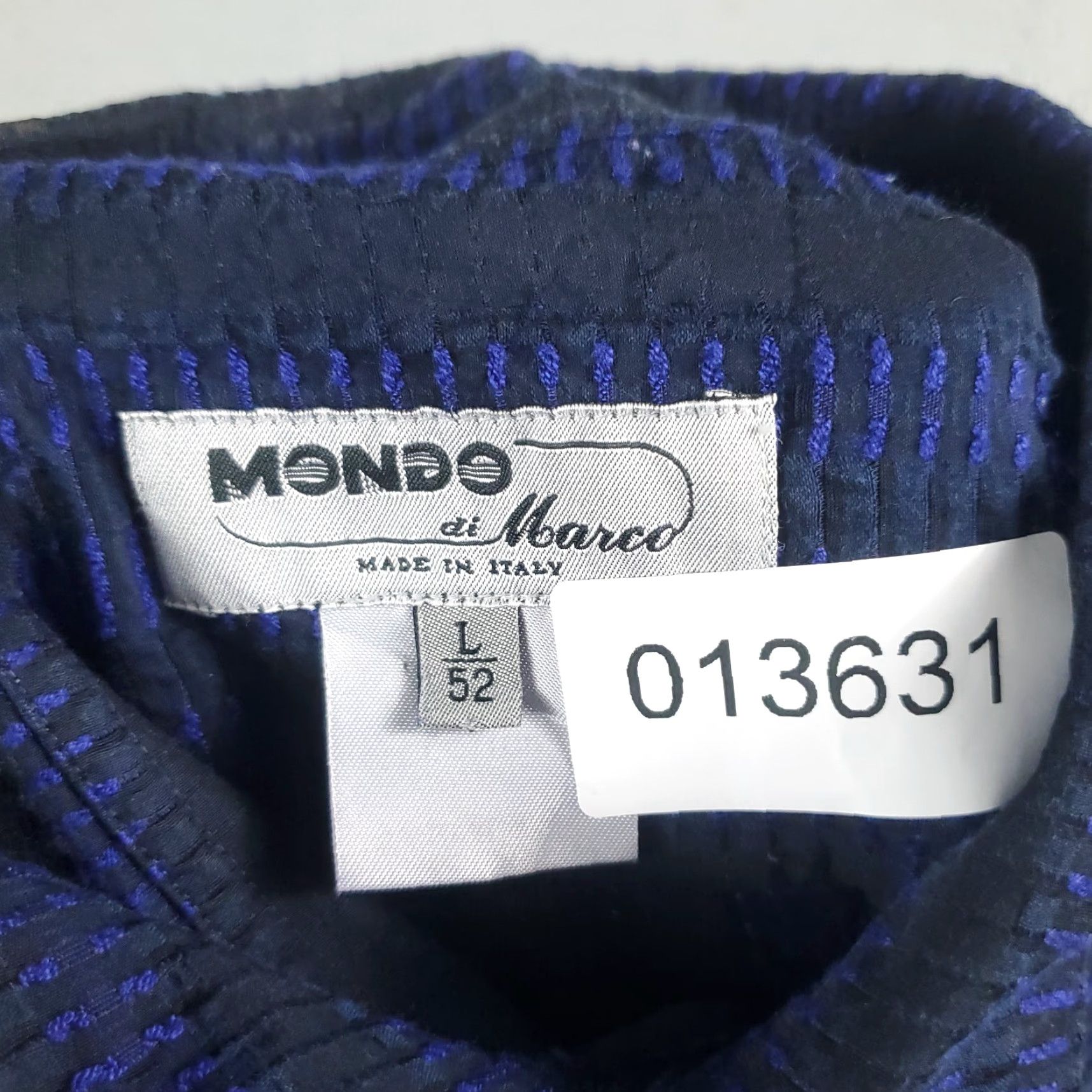 Vintage Mondo di Marco Button-Up Shirt Mens Large L Blue Black Striped Knit Casual Workwear Size US L / EU 52-54 / 3 - 8 Thumbnail