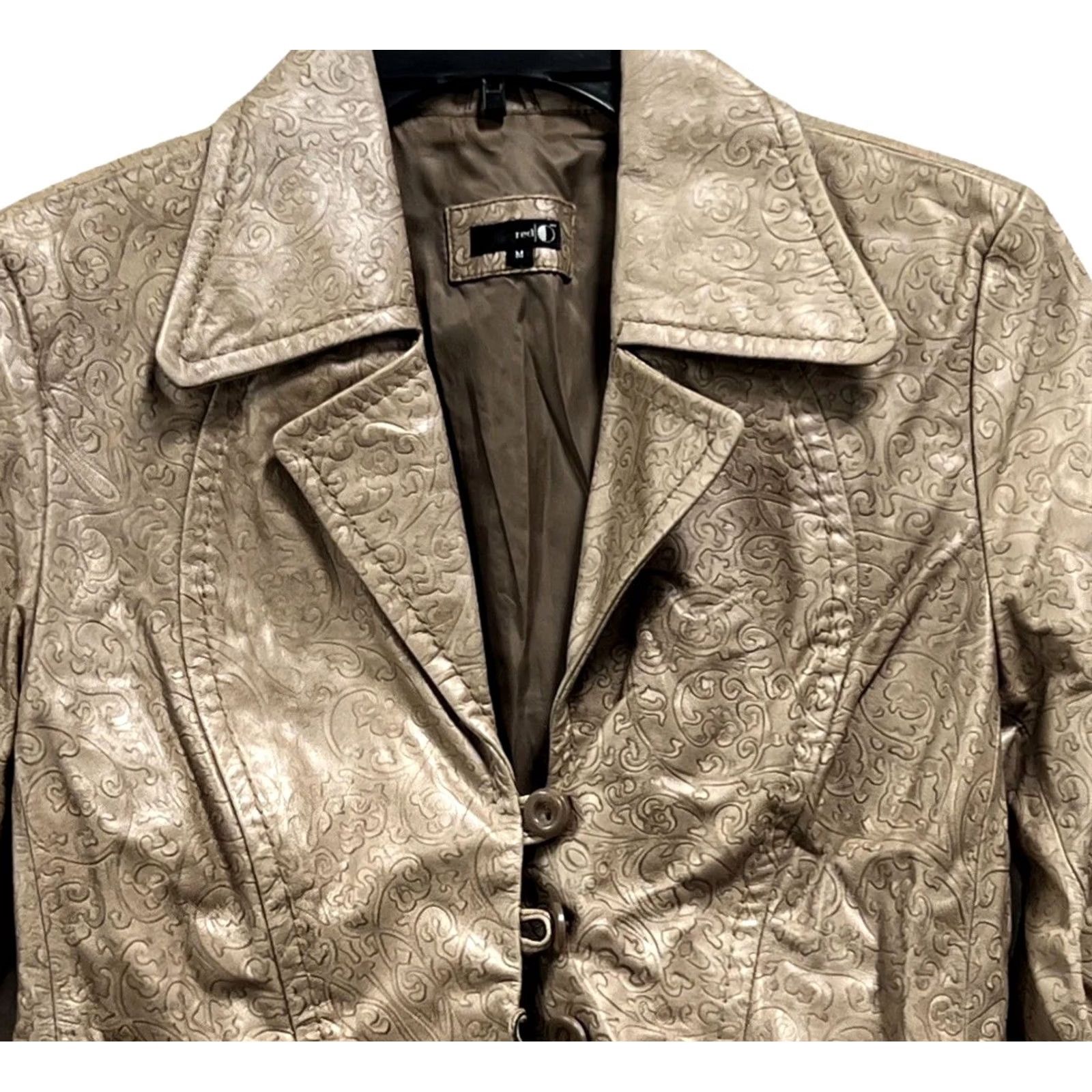 Vintage VINTAGE Y2K Red O Genuine Leather Moto Jacket Women’s Brown Zip Coat Size M / US 6-8 / IT 42-44 - 3 Thumbnail