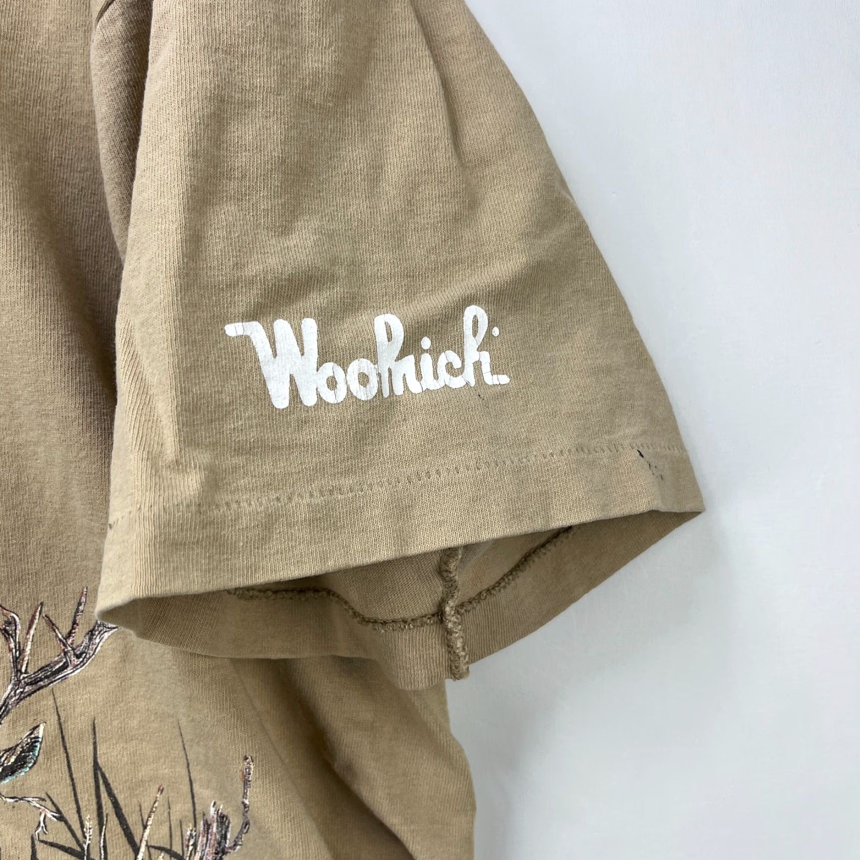 Vintage VINTAGE Woolrich Deer Nature Single Stitch T-Shirt Made in USA XL Beige Men's T-Shirt 90s Size US XL / EU 56 / 4 - 4 Thumbnail