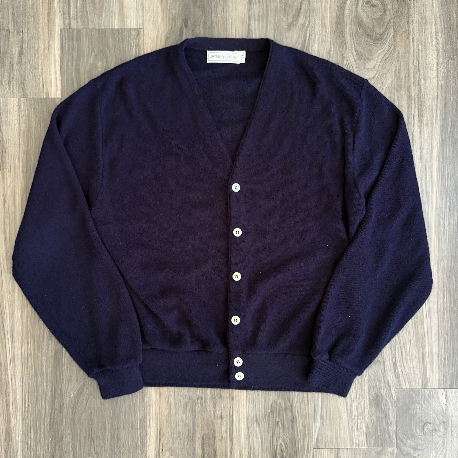 Vintage Vintage 1970s Navy Blue Cardigan Sweater Size M