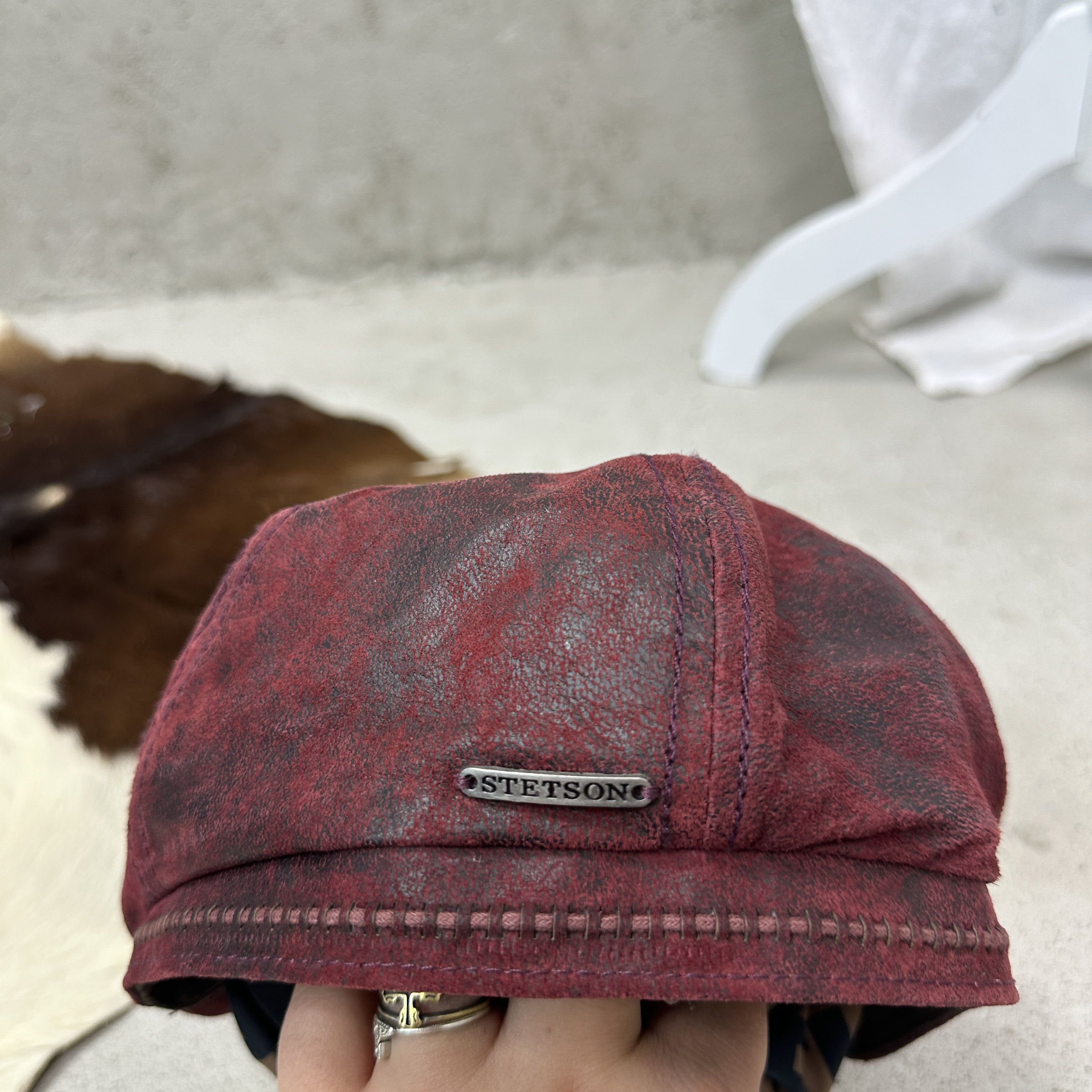 Stetson Vintage Streetwear Old School Stetson Flat Cap Y2K Size 36 - 6 Thumbnail