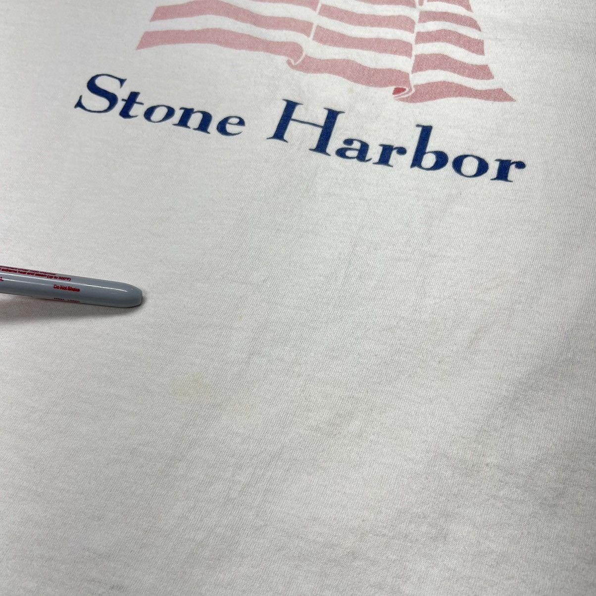 Delta × Vintage VTG Stone Harbor Tee Shirt White American Flag New Jersey Size US XL / EU 56 / 4 - 7 Thumbnail