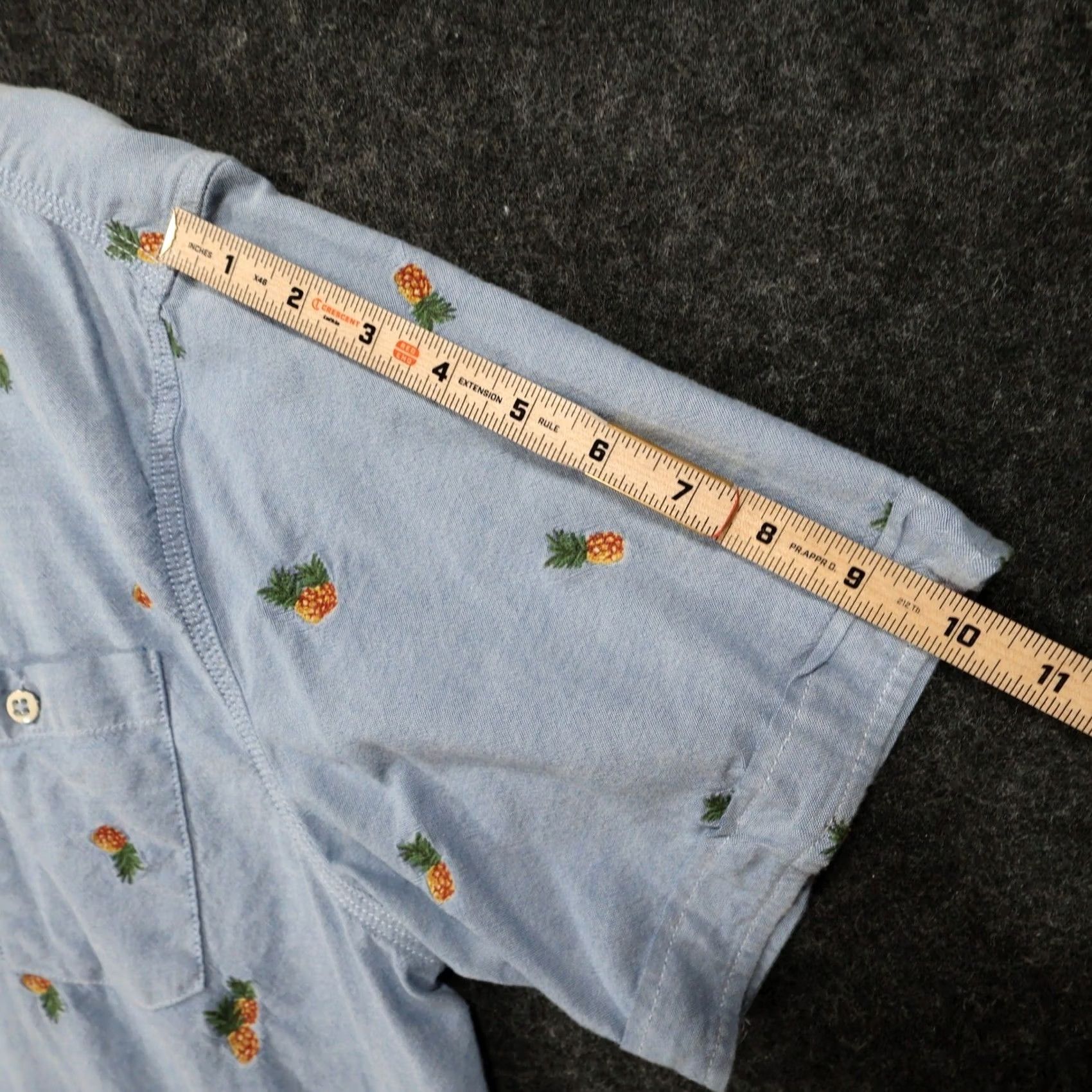 Tommy Bahama Tommy Bahama Shirt Mens M Blue Pineapple Embroidered Short Sleeve Casual Tropical Size US 31 - 4 Thumbnail