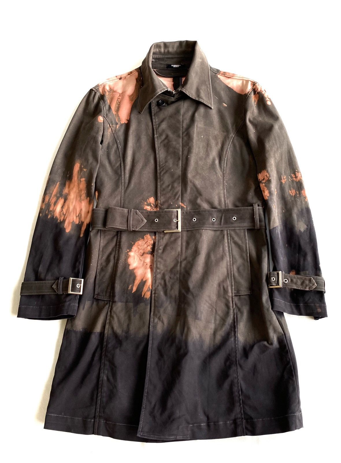 Japanese Brand Tornado Mart Bleach Wash Belted Trench Coat Size US M / EU 48-50 / 2 - 2 Thumbnail