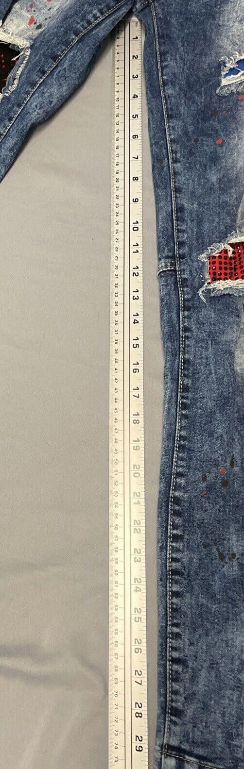 Designer Rock Salt Jeans Skinny fit- Paint Splatter 32 Size US 32 / EU 48 - 4 Thumbnail