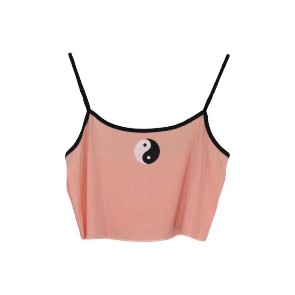 Cider Cider Y2k Pastel Pink Ying Yang Ribbed Knit Cami Medium Size M / US 6-8 / IT 42-44 - 2 Thumbnail