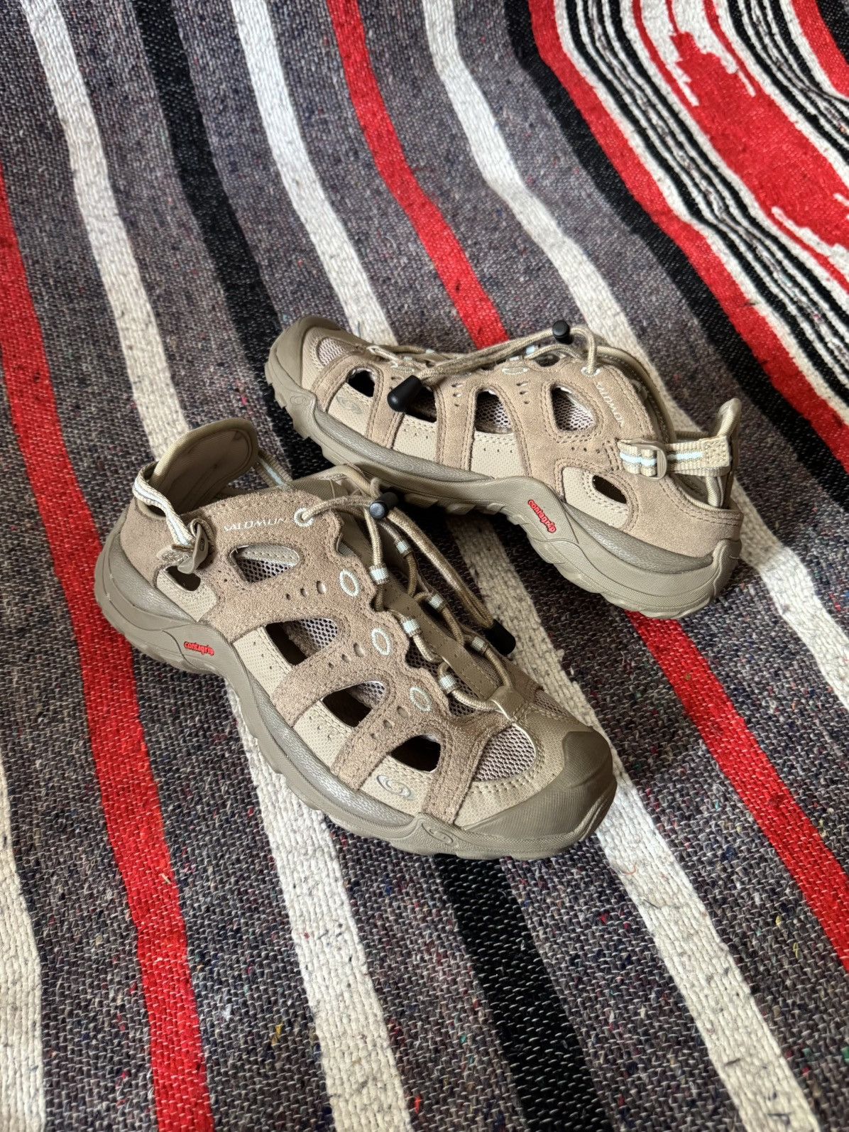 Salomon Vintage Salomon Women’s Brown Suede Leather Contagrip Shoes Size US 7 / IT 37 - 1 Thumbnail