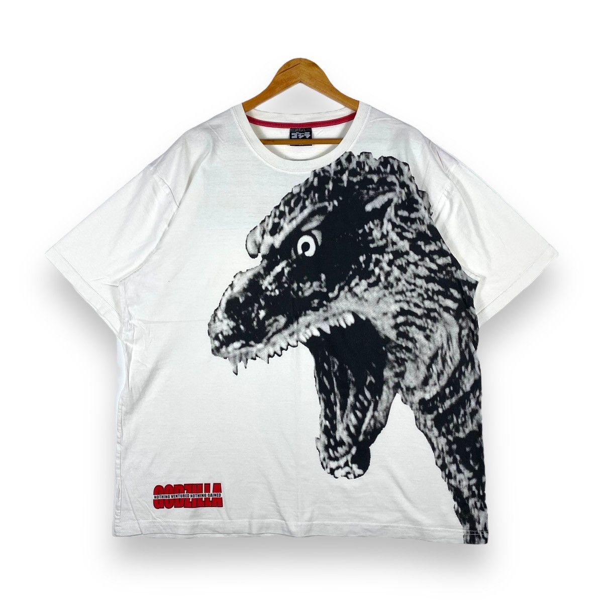 Japanese Brand × Vintage Vintage GODZILLA NOTHING VENTURED NOTHING GAINED Tee Size US XXL / EU 58 / 5 - 1 Thumbnail